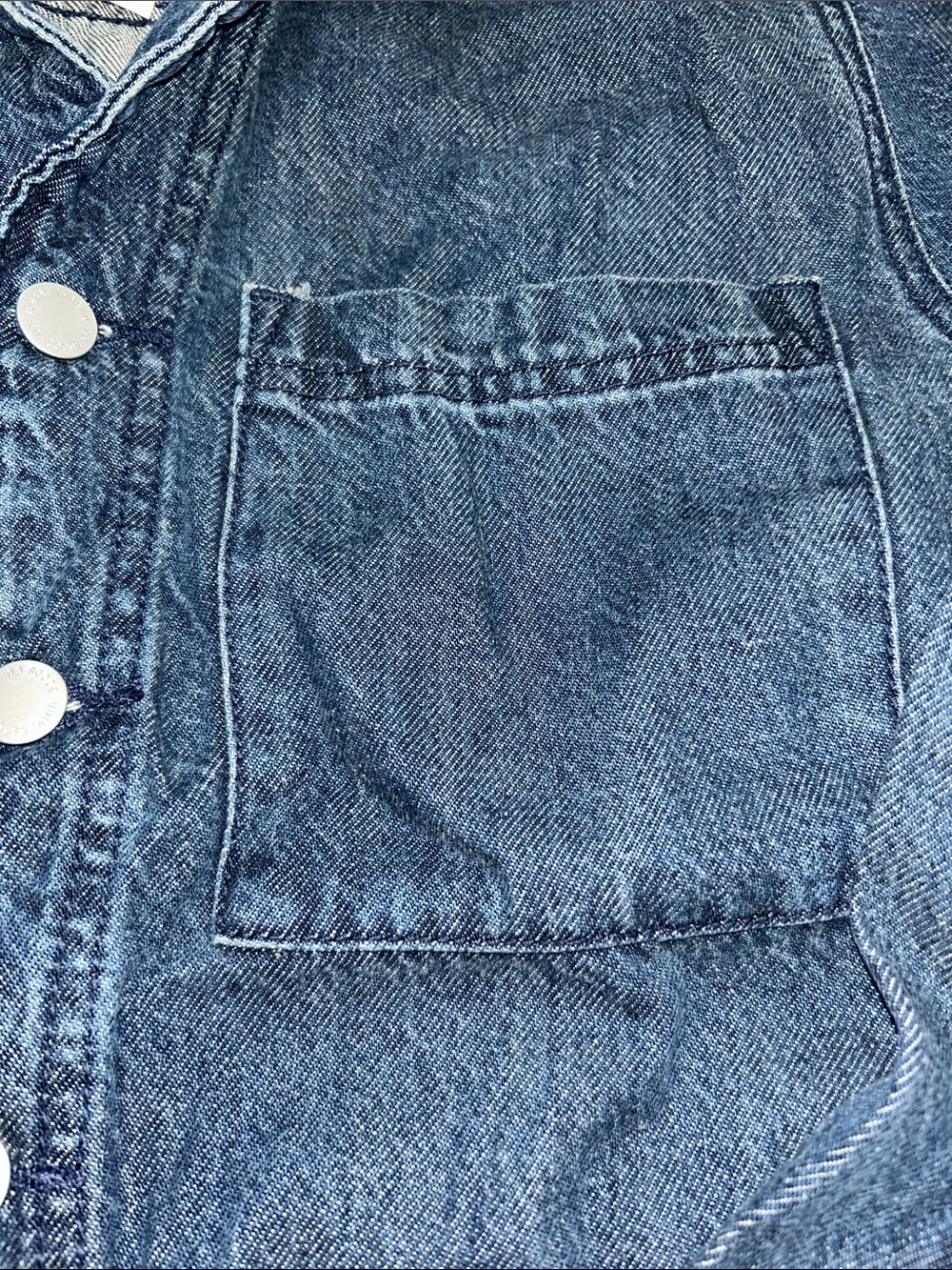 Universal Thread Women’s Denim Utility Romper Long Sleeve Button Front Blue - Picture 4 of 12
